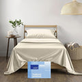 THREAD SPREAD 100% Cotton Twin Sheet Set - 400 Thread Count, 3 PC, Cooling & Luxury Sateen, 16" Deep Pocket, Breathable for Dorm Room (Ivory)