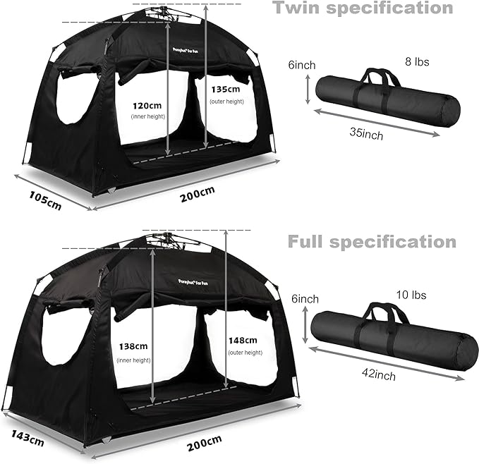 Indoor Instant Privacy Bed Tent for Sleeping,Quick Set-up Bed Canopies,Portable Bed Drapes with Large Space and 3 Doors (Starry, Full)