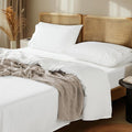LBRO2M 100% Cotton Sheets Set Deep Pocket 24", 1000 Thread Count Full Size 4 Piece Bed Sheet Sets Soft Comfortable Bedding All Season (Full, White)