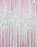 GOER 3.2 ft x 9.8 ft Metallic Tinsel Foil Fringe Curtains Party Photo Backdrop Party Streamers for Birthday,Graduation,New Year Eve Decorations Wedding Decor (3 Packs,Multicolor)