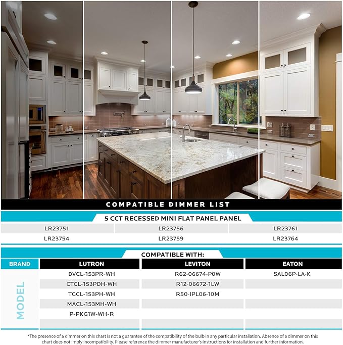 LUXRITE 6 Inch Ultra Thin LED Recessed Light with J-Box, 12W, Color Temperature Selectable 2700K | 3000K | 3500K | 4000K | 5000K, Dimmable Wafer Light, 1000 Lumens, Energy Star, IC Rated (4 Pack)