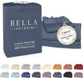 Bella Coterie Luxury Bamboo Viscose Twin XL Size Sheet Set | 100% Organically Grown | Ultra Soft | Cooling for Hot Sleepers | 18" Deep Pocket [Slate Blue]