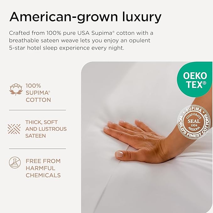 Threadmill Luxury Supima Cotton Sheets, Luxury 1200 Thread Count Soft 100% Cotton Sheets for Full Size Bed, 4 Pc White Bed Sheets Full Set, 5-Star Hotel Quality Deep Pocket Bed Sheets Set
