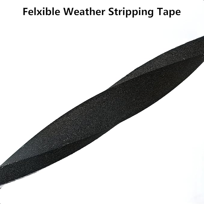 Weather Stripping Door Seal Strip, Strong Adhesive, Weatherproof, Reduce Noise, Gap Filler, Foam Insulation Tape for Doors and Windows (1/2 in x 1/2 in x 13 Ft)
