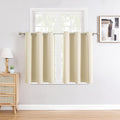 ChrisDowa Small Window Curtains for Kitchen and Bedroom - Grommet Short Thermal Insulated Room Darkening Curtains (2 Panels, Beige, 42 x 36 Inch)