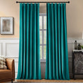 Pinch Pleated 100% Blackout Curtains for Bedroom, Teal Velvet Curtains for Living Room, Black Out Curtain 90 inch Long Room Darkening, Blackout Pinch Pleat Drapes with Hooks 2 Panels