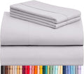 LuxClub 4 PC Sheet Set Bed Sheets Deep Pockets 16" Eco Friendly Wrinkle Free Cooling Machine Washable Hotel Bedding Silky Soft - Dove Gray California King