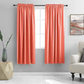 DONREN Room Darkening Rod Pocket Curtain Panels - Thermal Insulated Curtains for Living Room (Coral,42 W x 72 L Inch,2 Panels)