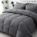 JOLLYVOGUE King Comforter Set, Ultra-Soft Bed in a Bag King Size 7 Pieces, Oeko-TEX Certified Bedding Set with Down Alternative Comforter, Sheets, Pillowcases & Shams, Dark Grey