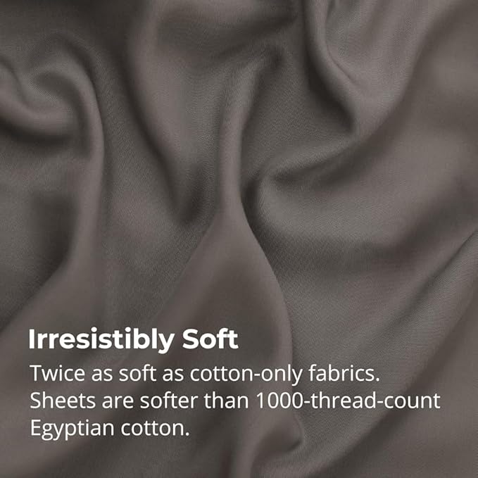 Cariloha Aloha Soft 4-Piece Sheet Set | Shade Gray | King | Made from 100% Viscose derived from Bamboo | Introductory Sheet Line
