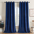 Joydeco Royal Blue Velvet Curtains 72 Inches Long, Luxury Grommet Blackout Curtain 2 Panels, Thermal Insulated Privacy Room Darkening Window Drapes for Bedroom Living Room Home Theatre (52Wx72L)