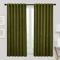 RYB HOME Velvet Curtains 72 inches Length, Back Tab & Rod Pocket Soft Fabric Curtains & Drapes for Bedroom Bathroom Cafe, Moss Green, W 42 x L 72, 2 Panels Set