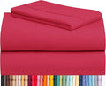 LuxClub 3 PC Twin XL Sheet Set, Deep Pockets Wrinkle Free Cooling Bed Sheets Hotel Bedding for Women, Men, Kids & Teens, Includes 1 Fitted Sheet, 1 Flat Sheet and 1 Pillowcase-Silky Soft Red