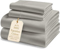 100% Egyptian Cotton Sheets Queen Size Set – 1000 Thread Count Silky Sateen Weave Sheets, 15" Secure Fit Deep Pocket Queen Sheet Set, Naturally Breathable, Hotel-Quality Luxury You Can Feel - Silver