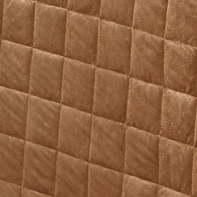 Touch of Class Camden Luxury Bedding | Neutral Camel Color | Grande Fitted Bedspread | Faux Suede Box Quilted Design | Designed 3 Piece Set Includes King Bedspread and 2 King Shams