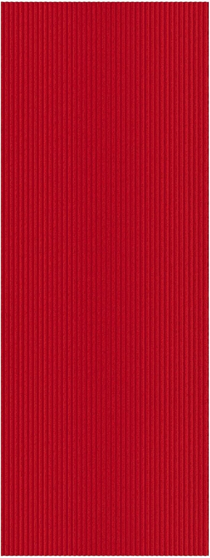 Ottomanson 3'11" x 6' Mud Mat Area Rug Scraper Carpet - Non-Slip, Dirt Trapping for Indoor & Outdoor Use - Ideal for Entryway, Garage, Kitchen, Patio & High-Traffic Areas, Red