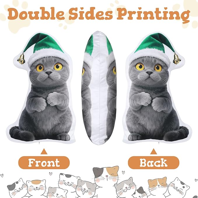 Custom4U Custom Pet Pillow with Picture Personalized Photo Dog Cat Full Body Shaped Pillow Gifts for Birthday Thanksgiving Christmas (12inches)