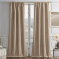 Joydeco Toffee Brown Velvet Curtains 90 Inches 2 Panels, Luxury Thermal Insulated Soft Brown Curtains for Bedroom & Living Room, Room Darkening Velvet Drapes, Rod Pocket (52W x 90L)