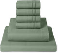 Mellanni Full Sheet Set - 6-Piece Iconic Collection Bedding, (Including 4 Pillowcases), 16-Inch Deep Pocket, Easy Care, Extra Soft, Cooling Sheets, Brushed Microfiber - Sage