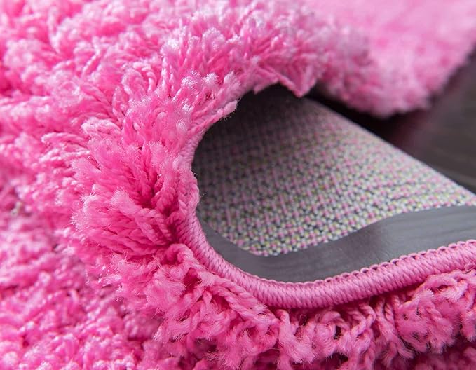 Unique Loom Solid Shag Collection Area Rug (2' 6" x 13' 1" Runner, Taffy Pink)