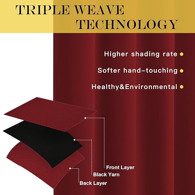 NICETOWN Door Curtain for Closet Doors 80 Inches Long 1 Panel, Blackout Doorway Curtain for Open Closet Bedroom, Room Divider Living Room for Privacy (Burgundy Red, 1 Panel, 46W x 80L)