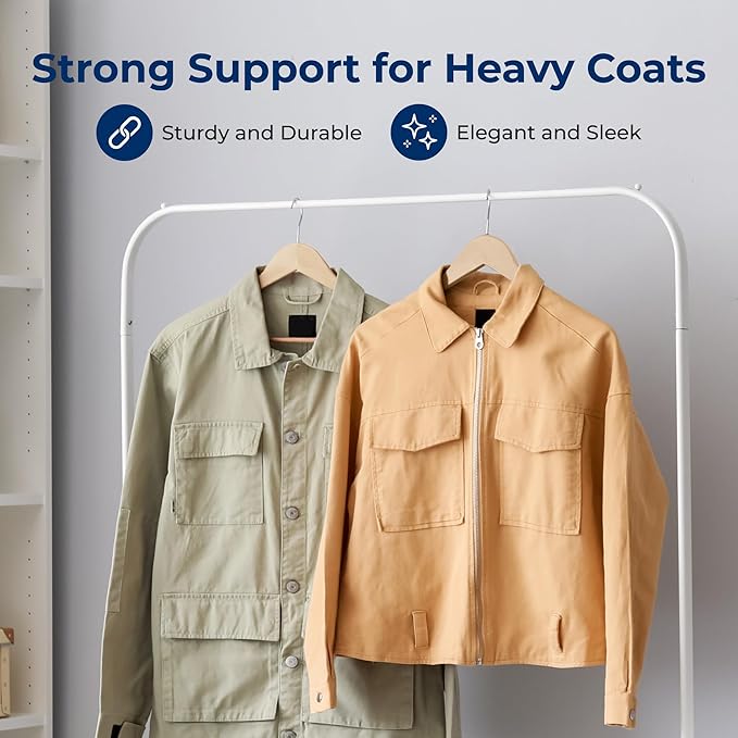 SereneLife 80-Piece Solid Wooden Hangers Set for Clothes – Heavy Duty Suit Coat Pant Dress Hangers with Chrome 360-Degree Swivel Hook and Notches Design for Organized Closets Natural Color