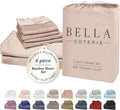 Bella Coterie 6 Piece Luxury Bamboo Viscose King Size Sheet Set | 100% Organically Grown | Cooling for Hot Sleepers | 18" Deep Pocket | Soft & Hypoallergenic | 4 Pillowcases [Dusty Rose]