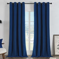 Joydeco Royal Blue 100% Blackout Curtains 120 Inch 2 Panels, Luxury Thermal Royal Blue Velvet Curtains for Bedroom Living Room, Soundproof Blackout Window Drapes, Grommet Top (52W x 120L)
