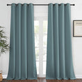 NICETOWN Blackout Greyish Blue Curtain 95 inches Long, Energy Saving Thermal Drape Grommet Sound Reducing Light Blocking Window Treatment for Bedroom, 1 Panel, W52 x L95