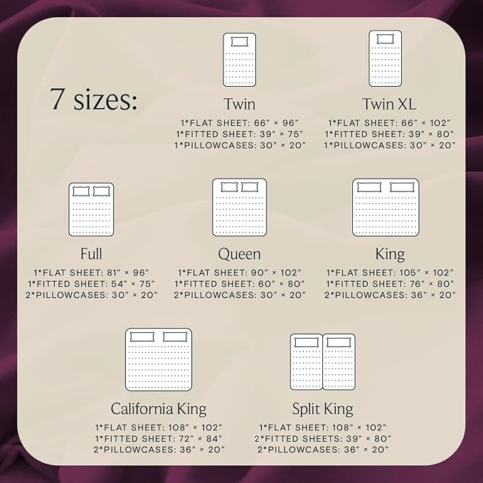 LuxClub 4 PC King Sheet Set, Deep Pockets Wrinkle Free Cooling Bed Sheets Hotel Bedding for Women, Men, Includes 1 Fitted Sheet, 1 Flat Sheet and 2 Pillowcases-Soft Eggplant