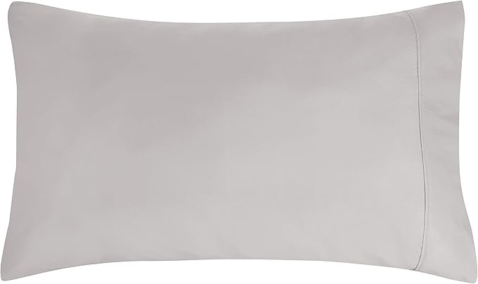 Amazon Basics Lightweight Super Soft Comfortable Easy Care Microfiber 4 Piece Bed Sheet Set with 14-Inch Deep Pockets, Queen, Light Gray, Solid