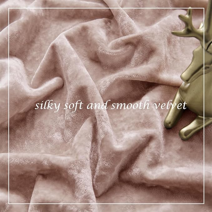 SMILETIME Pink Crushed Velvet Curtains 52x84 inch Luxurious Thermal Insulated Soundproof Drapes for Living Room Bedroom Office Soft and Durable Light-Filtering Window Treatments, 2 Panels