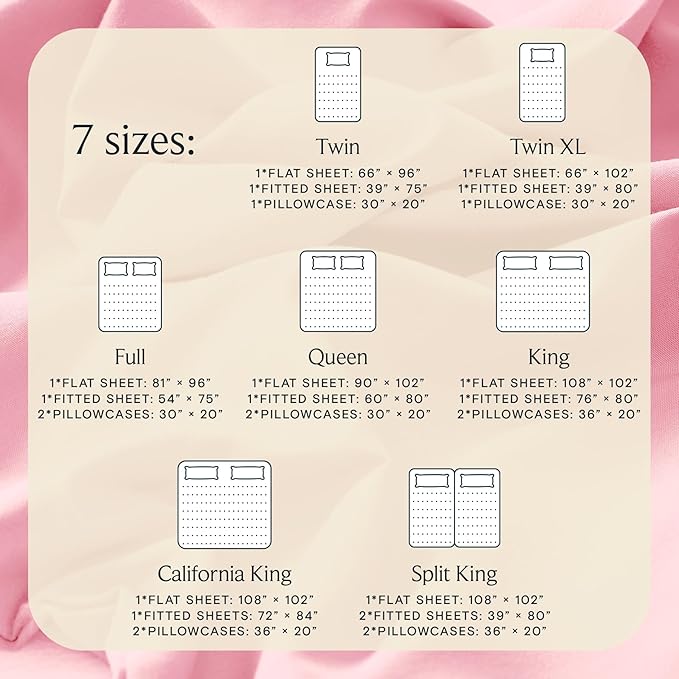 LuxClub 3 PC Twin Sheet Set, Deep Pockets Wrinkle Free Cooling Bed Sheets Hotel Bedding for Women, Men, Kids & Teens, Includes 1 Fitted Sheet, 1 Flat Sheet and 1 Pillowcase-Silky Soft Baby Pink