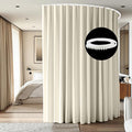 Room Divider Ceiling Mounted Curtains Track Sets Extra Wide Blackout Curtain Flexible Tracks for Bedroom Privacy Partition Separator, 1 Panel Beige Drape and White Rail, W8.3 x H7ft