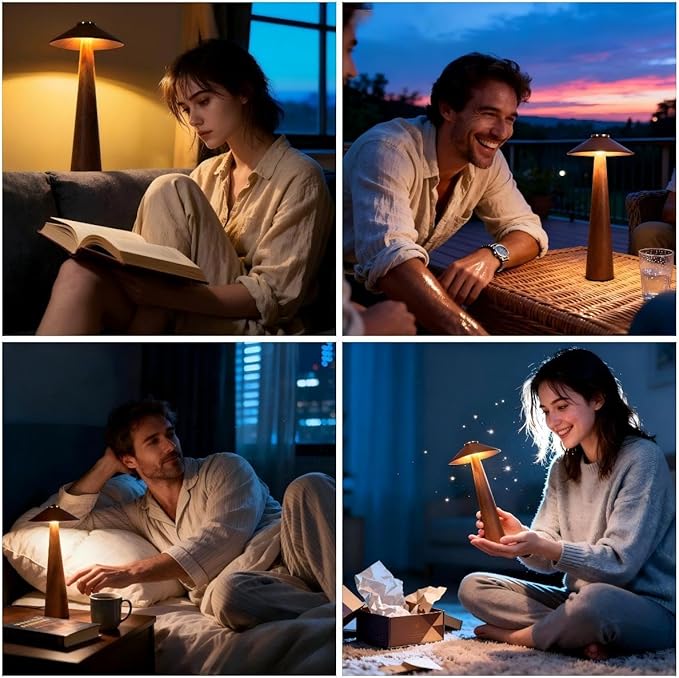 Battery Operated LED Table Lamps, 2000mAh Cordless Desk Lamp with 3 Level Brightness Touch Control Night Light for Nursery,Bedroom,Dining Room(Natural)