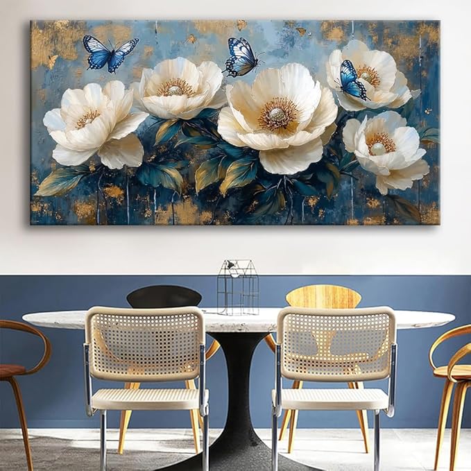 Flowers Canvas Wall Art - Modern landscape Paintings for Living Room, Bedroom Wall Decor, Framed Wall Art for Home or Office Decoration, Large Wall Art 75x150cm(30x60in)