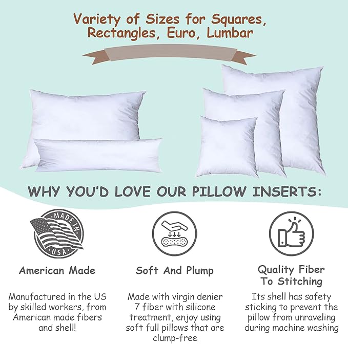Pillowflex Synthetic Down Pillow Insert - 12x36 Down Alternative Pillow, Ultra Soft, Large Rectangle Body Sleeping Pillow, Lumbar, Long, Back - 1 Decorative Pillow Form