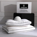 Feather Down Pillows Queen Size Set of 2 with Gusset, Luxury Hotel Collection Bed Pillow 2 Pack, Down Surrounded Gusseted Pillows for Sleeping, Firm for Side, Back Sleepers 20x30 in.