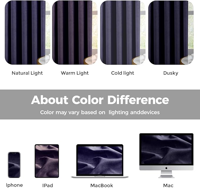 Pinch Pleated 100% Blackout Curtains for Bedroom, Navy Blue Velvet Curtains for Living Room, Black Out Curtain 96 inch Long Room Darkening, Blackout Pinch Pleat Drapes with Hooks 2 Panels