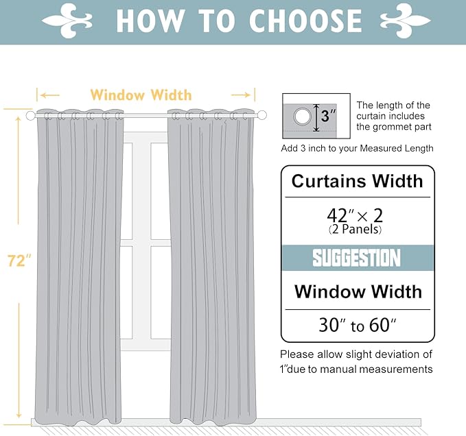 ChrisDowa 100% Blackout Curtains 72 inch Long for Bedroom with Black Liner, 2 Thick Layers Total Blackout Thermal Insulated Grommet Window Curtains 2 Panels Set (Light Beige, 42 x 72 Inch)