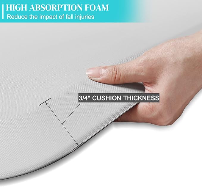 70"x24"x3/4" Thick Medical Bedside Fall Safety Protection Floor Mat for Elderly Senior Handicap,Reducing Injury Risk and Impact, Prevent Bed Falling, Anti Fatigue, Non-Slip Beveled Edge