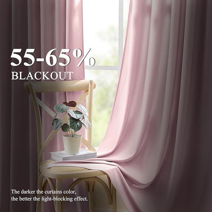 AUSSPVOCT Baby Pink Velvet Curtains for Girls Bedroom, Thermal Insulated Blackout Curtains Luxury Soft Room Darkening Window Drapes for Living Room Nursery, Back Tab Rod Pocket, W52 x L102, 2 Panels