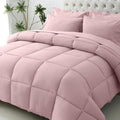 JOLLYVOGUE California King Comforter Set, Ultra-Soft Bed in a Bag Cal King Size 7 Pieces, Oeko-TEX Certified Bedding Set with Down Alternative Comforter, Sheets, Pillowcases & Shams, Camio Pink