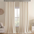 Joydeco Velvet Curtains White Blackout Curtains Thermal Insulated 108 inches Long Window Curtains Soft Room Darkening Drapes for Bedroom Living Room Elegant Rod Pocket 2 Panels Cream White