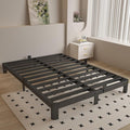 King Size Bed Frame 4 Inch Black, Metal King Bed Frame with Baffles, No Box Spring Needed, Heavy Duty Steel Platform Support, Rounded Corner Legs, Reserved Holes, Noise Free, Easy Assembly