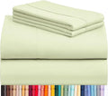 LuxClub 4 PC Sheet Set Bed Sheets Deep Pockets 16" Eco Friendly Wrinkle Free Cooling Machine Washable Hotel Bedding Silky Soft - Sage Green King
