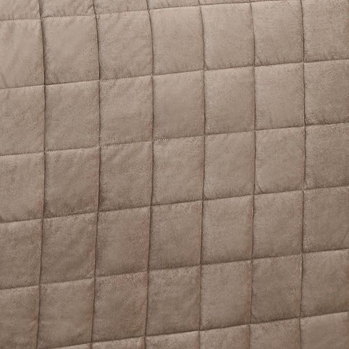 Touch of Class Camden Luxury Bedding | Neutral Sand Color | Grande Fitted Bedspread | Faux Suede Box Quilted Design | Designed 3 Piece Set Includes Queen Bedspread and 2 Standard Shams