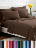 Bare Home Hotel Luxury Queen Sheet Set, Extra Soft - 6 Piece Set - Deep Pockets - Easy Fit - Cooling & Breathable - Wrinkle, Fade, Stain Resistant - Includes 4 Pillowcases (Queen, Cocoa)
