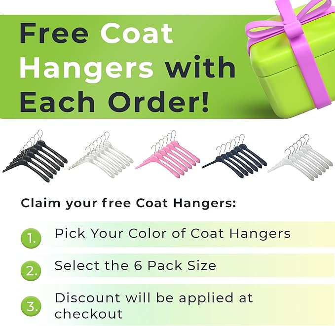 All Hung Up Hangers Plastic Coat Hangers, Clothes Hangers (Smokey Clear, 100pk)