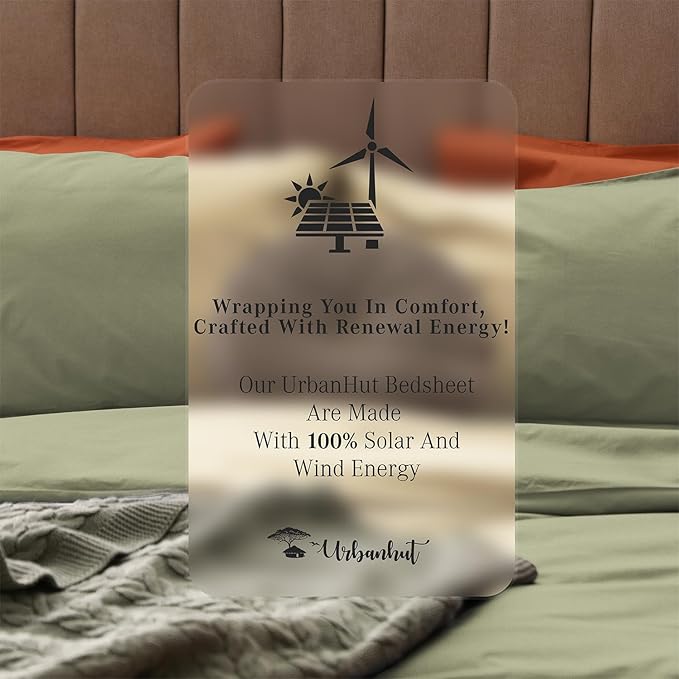 URBANHUT 800 Thread Count 100% Cotton Full Size Sheets, Luxury 4 Piece Full Bedsheets, Hotel Sheets Sateen Finish - Better Than Egyptian, 16" Elasticized Deep Pocket - Sage